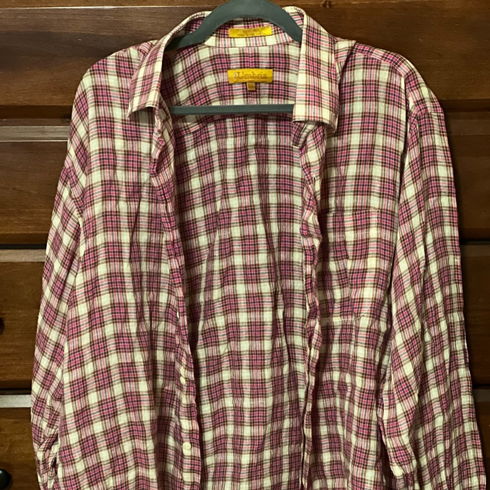 XMI Umbria mens XXL long sleeve linen button up